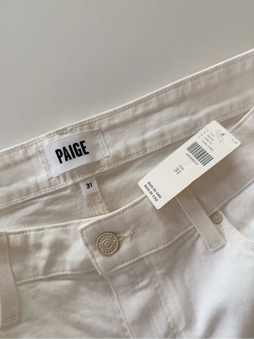 PAIGE NWT - White Wide-Leg Crop Jeans - Picture 4 of 4
